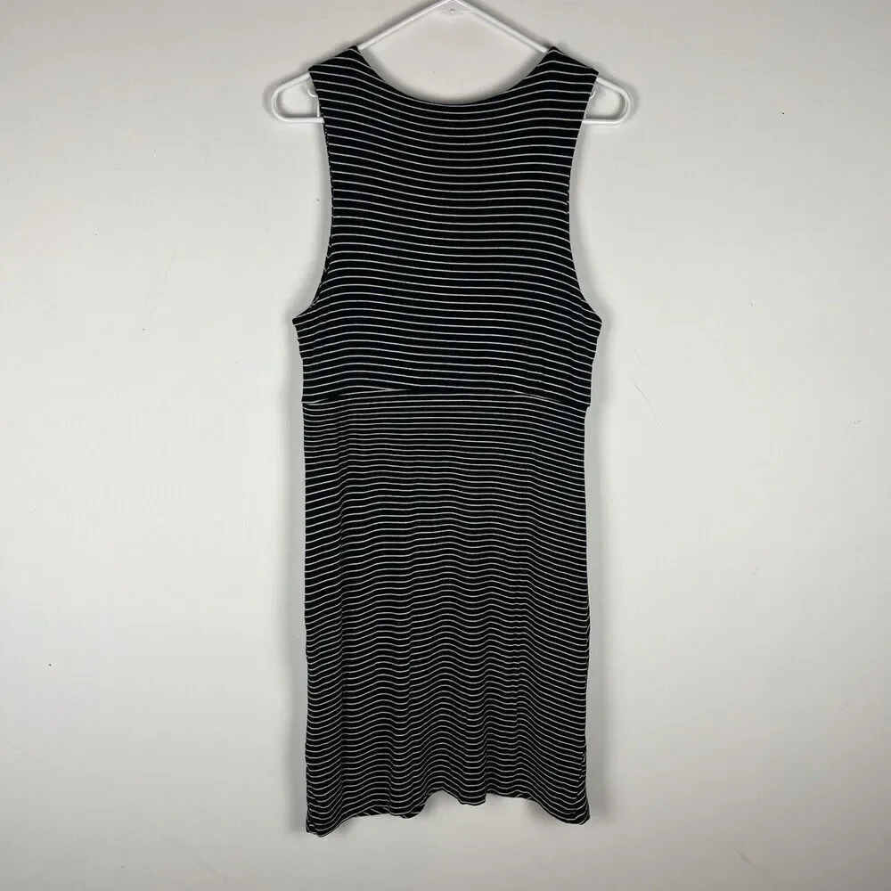 Athleta La Palma Dress Striped Athletic UPF 50+ Tulip Edge Front Size Medium​​​‎